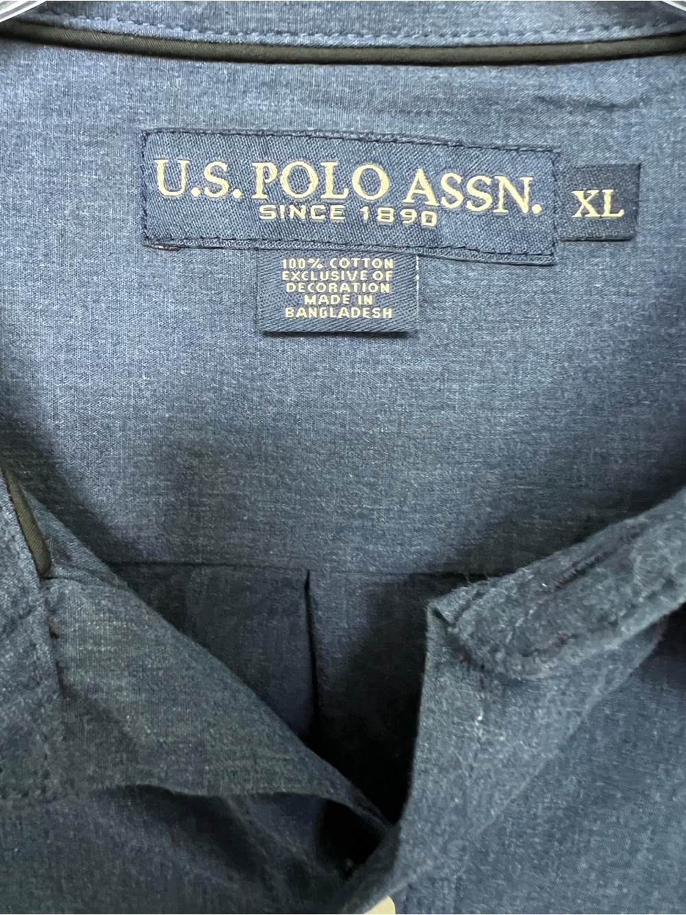 U.S. Polo Assn. Men's Button-Down Shirt in Navy - Picture 4 of 4